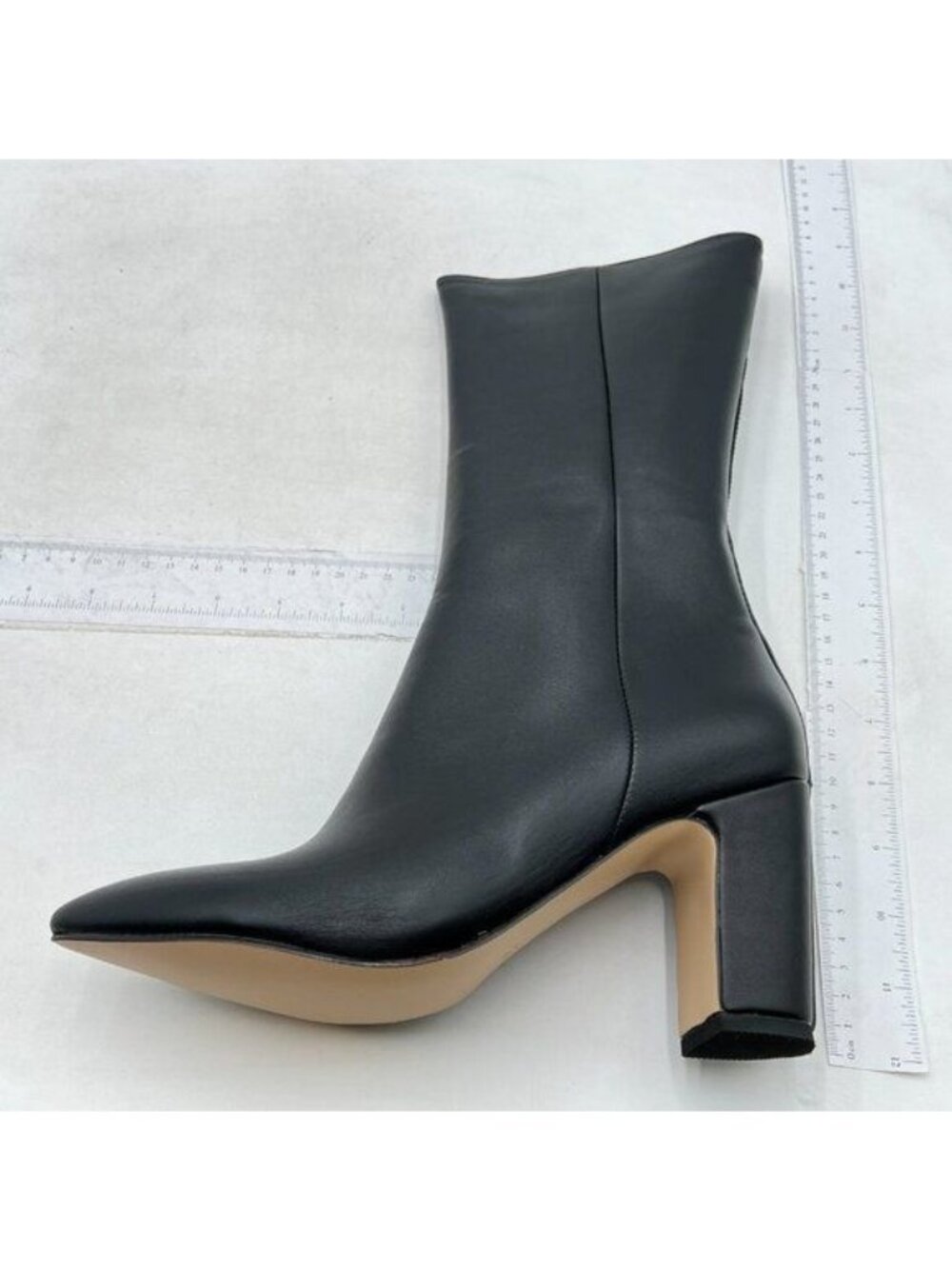 Women's Chunky Heel Ankle Booties Pointed Toe Short Boots Black